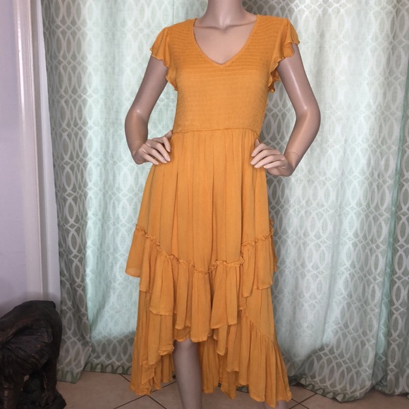 Golden Mustard Boho Style Dress - Picture 10 of 12